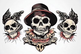 design custom vintage tattoo illustration retro style
