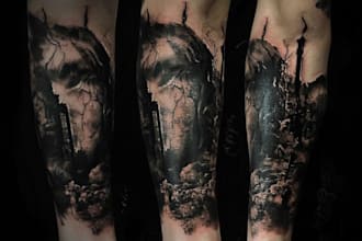 create custom fine art tattoo illustration museum style