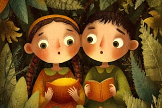 children story book illustration, children story book