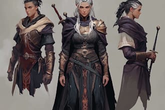 make a character illustration for a video game or fantasy
