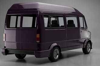 3d scan to fbx van model,commercial vehicle,food truck,van wrap,game ready asset