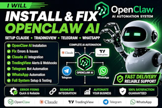 install open claw setup claude ai tradingview  telegram whatsapp openclaw ai fix