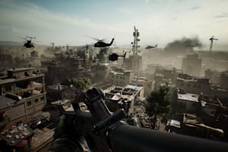 develop unreal engine 5 fps game level design environment full game development