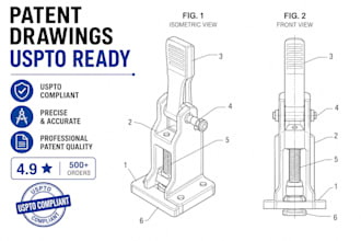 create uspto ready patent drawings and utility patent illustrations