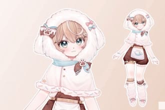 design  and rig liv2d  vtuber model live2d vtuber avatar and vtuber model