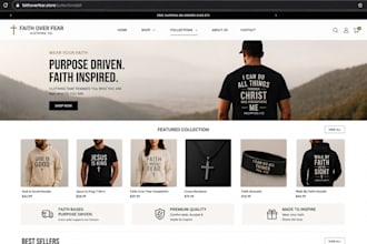build a christian shopify store for clothing, pod and faith based accessories