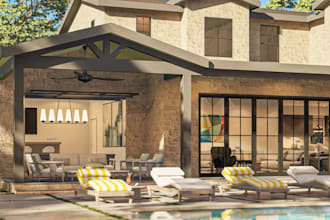 design 3d apartment, bedroom interior, living room, airbnb with realistic render