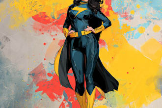 design an amazing superhero pop art