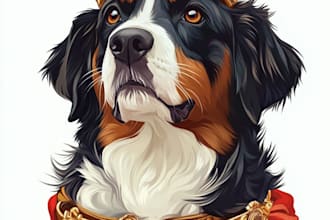 custom pet portrait, dog portrait, cat portrait