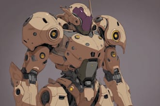 mecha robot armor character concept for you