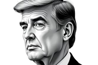 paint a outstanding hedcut wsj portrait style from photo art