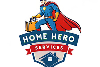 design a superhero mascot logo for home services companies