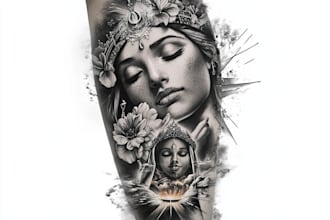 create cyber sigilism tribal design for tattoo or clothing