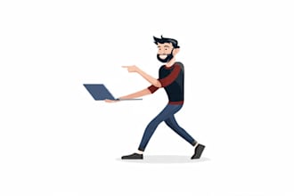 flat vector illustration, brand vector character pose design