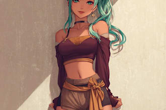 draw anime art character illustration for you