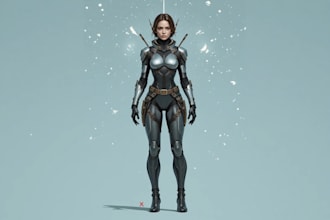 design futuristic sci fi character illustration