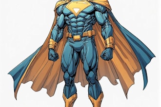 draw concept art superhero character design for comics