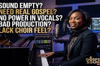 producer full modern gospel and male gospel singer, female gospel rapper, choir