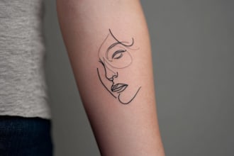 design artistic line art, minimalist tattoo art