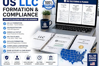 form US llc, ein, 501c3, 1120 5472 filing compliance bank loan grant series llc