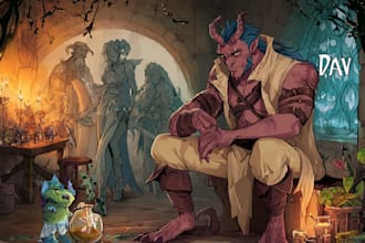 design a dnd party art and group art