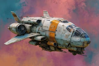design sci fi spaceship, sci fi illustration and sci fi art