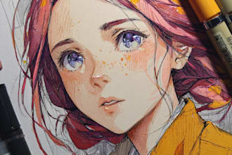 draw anime, original character art