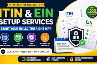 apply for itin and ein for non residents and US llc tax setup