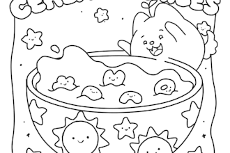 create cute kawaii coloring book pages printable for kinds and adults
