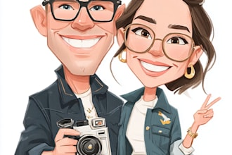 make family or couple caricature