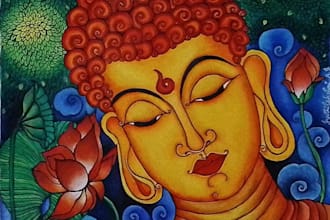 create authentic kerala mural paintings and illustrations