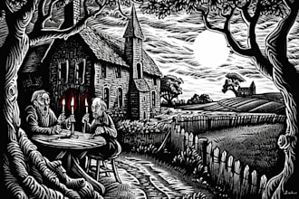 create stunning linocut or woodcut style illustrations