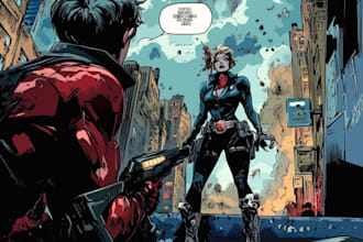 comic book illustration with comic book illustrator