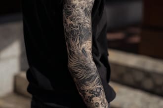 create a tattoo design of tattoo sleeve