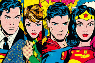 draw a superhero pop art portrait