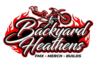 bike racing vintage logo with unlimited revision