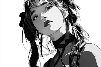 create semi realistic portrait with detailed artistic style