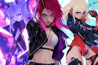 create japanese anime style illustration