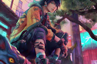 create commercial anime art for you
