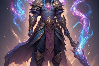 paint a character illustration in a fantasy world