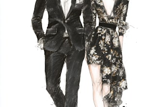 drawing fashion illustrations for designer presentations