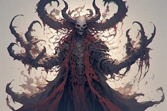 create creepy fantasy horror character design