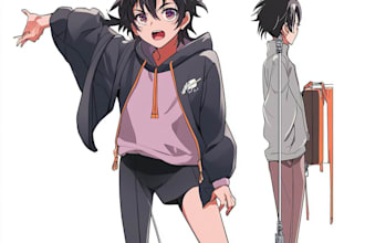 create authentic japanese anime style illustration
