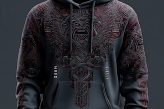 make trendy streetwear hoodie design with mockup