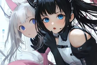 create authentic japanese anime style illustration