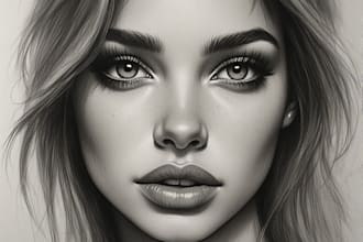 draw hand drawn realistic charcoal portrait with shipping