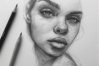 make an expressive charcoal portrait for you