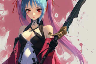 draw a anime character models, vrchat avatar