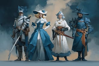 draw fantasy character or design for dnd illustration