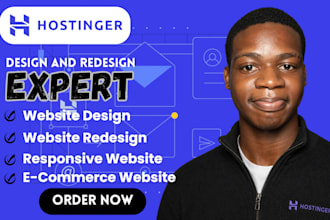 design and redesign hostinger website, setup hostinger